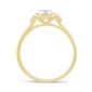 .13cts G SI 14K Yellow Gold Round & Baguette Diamond Engagement Ring Size 6.5