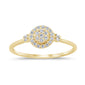 .13cts G SI 14K Yellow Gold Round & Baguette Diamond Engagement Ring Size 6.5