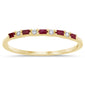 .16ct G SI 14K Yellow Gold Diamond & Ruby Gemstones Band Ring Size 6.5
