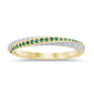 <span style="color:purple">SPECIAL!</span> .39ct G SI 14K Yellow Gold Diamond & Emerald Gemstones Band Ring Size 6.5