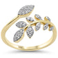 .17ct G SI 14K Yellow Gold Round Diamond Wrap around Olive leaf Ring Size 6.5