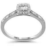 <span style="color:purple">SPECIAL!</span> .23ct G SI 14K White Gold Round & Baguette Diamond Engagement Ring Size 6.5
