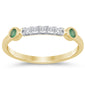 .20ct G SI 14K Yellow Gold Diamond & Emerald Gemstones Band Ring Size 6.5