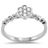.27ct G SI 14K White Gold Diamond Flower Ring Size 6.5