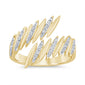 <span style="color:purple">SPECIAL!</span> .19ct G SI 14K Yellow Gold Diamond Open Wrap Around Ring Size 6.5