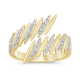 <span style="color:purple">¡ESPECIAL!</span> Anillo envolvente abierto de oro amarillo de 14K con diamante de 0,21 ct G SI, talla 6.5