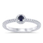 <span style="color:purple">SPECIAL!</span> .31ct G SI 14K White Gold Diamond Blue Sapphire Gemstones Ring Size 6.5