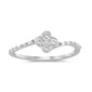 .21ct G SI 14K White Gold Round Diamond Clover Ring Size 6.5