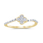 .20ct G SI 14K Yellow Gold Round Diamond Clover Ring Size 6.5