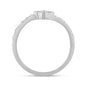 .21ct G SI 14K White Gold Round Diamond Clover Ring Size 6.5
