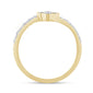 .20ct G SI 14K Yellow Gold Round Diamond Clover Ring Size 6.5