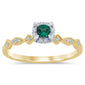 .21ct G SI 14K Yellow Gold Diamond & Emerald Gemstone Ring Size 6.5