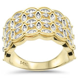 .35ct G SI 14K Yellow Gold Round Diamond Dome Band Ring Size 6.5