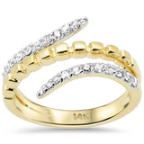 .34ct G SI 14K Yellow Gold Diamond Wrap Around Ring Size 6.5