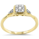 .16ct G SI 14K Yellow Gold Square Shaped Diamond Engagement Ring Size 6.5