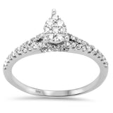 <span style="color:purple">SPECIAL!</span> .37ct G SI 14K White Gold Pear Shape Diamond Engagement Ring Size 6.5