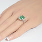 <span style="color:purple">SPECIAL!</span> 4.00ct G SI 14K White Gold Diamond Natural & Emerald Ring Size 6.5