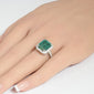 <span style="color:purple">SPECIAL!</span> 6.19ct G SI 14K White Gold Diamond & Natural Emerald Ring Size 6.5