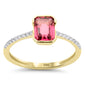 <span style="color:purple">SPECIAL!</span> 1.20ct G SI 14K Yellow Gold Diamond Pink Tourmaline Gemstone Ring Size 6.5
