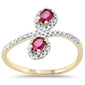 <span style="color:purple">SPECIAL!</span> .61ct G SI 14K Yellow Gold Diamond Ruby Gemstone Wrap Around Ring Size 6.5