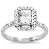 <span style="color:purple">¡ESPECIAL!</span> Anillo de compromiso con diamante radiante de oro blanco de 14K, 1.44ct G SI