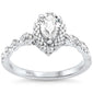<span style="color:purple">SPECIAL!</span> .91ct G SI Center .50ct 14K White Gold Pear Shape Diamond Engagement Ring