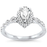 .91ct G SI Center .50ct 14K White Gold Pear Shape Diamond Engagement Ring