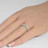 <span style="color:purple">SPECIAL!</span> 3.42ct G SI 14K White Gold Diamond Emerald Cut Eternity Ring Size 6.5