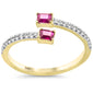 .47ct G SI 14K Yellow Gold Diamond & Ruby Gemstones Open Ring Size 6.5