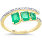 <span style="color:purple">SPECIAL!</span> 1.44ct G SI 14K Yellow Gold Diamond & Emerald Gemstones Ring Size 6.5