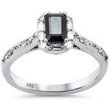 <span style="color:purple">¡ESPECIAL!</span> Anillo de .91ct G SI de oro blanco de 14K con diamante y zafiros azules, talla 6.5