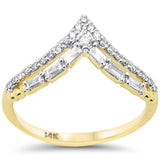 <span style="color:purple">¡ESPECIAL!</span> .27ct G SI Oro Amarillo 14K Anillo de Banda de Diamantes Redondos y Baguette Talla 6.5