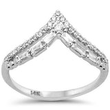 .27ct G SI 14K White Gold Round & Baguette Diamond Band Ring Size 6.5