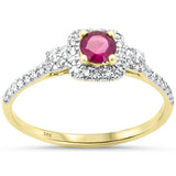 .47ct G SI 14K Yellow Gold Diamond & Ruby Gemstones Ring Size 6.5