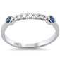 .23ct G SI 14K White Gold Diamond & Blue Sapphire Gemstones Band Ring Size 6.5