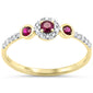 .34ct G SI 14K Yellow Gold Diamond & Ruby Gemstones Band Ring Size 6.5