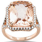 <span style="color:purple">SPECIAL!</span> 8.11ct G SI 14K Rose Gold Round Diamond & Morganite Ring Size 6.5