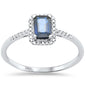 <span style="color:purple">SPECIAL!</span> .68ct G SI 14K White Gold Round Diamond & Blue Sapphire Gemstones Ring Size 6.5