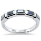 <span style="color:purple">SPECIAL!</span> 1.73ct G SI 14K White Gold 5 Stone Blue Sapphire Gemstone Band Ring Size 6.5