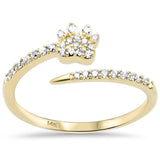 .19ct G SI 14K Yellow Gold Round Diamond Paw Open Band Ring Size 6.5