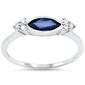 <span style="color:purple">SPECIAL!</span> .64ct G SI 14K White Gold Round Diamond & Blue Sapphire Gemstones Ring Size 6.5