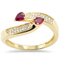 <span style="color:purple">SPECIAL!</span> .45ct G SI 14K Yellow Gold Round Diamond & Ruby Gemstones Ring Size 6.5