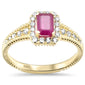 <span style="color:purple">SPECIAL!</span> .81ct G SI 14K Yellow Gold Round Diamond & Ruby Gemstones Ring Size 6.5