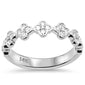 <span style="color:purple">SPECIAL!</span> .47ct G SI 14K White Gold Round Diamond Clover Band Ring Size 6.5