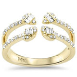 <span style="color:purple">SPECIAL!</span> .38ct G SI 14K Yellow Gold Round & Baguette Diamond Open Ring Size 6.5