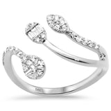 <span style="color:purple">SPECIAL!</span> .30ct G SI 14K White Gold Round & Baguette Diamond Wrap Around Ring Size 6.5