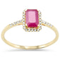 .53ct G SI 14K Yellow Gold Round Diamond & Ruby Gemstones Ring Size 6.5