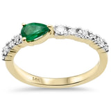 <span style="color:purple">SPECIAL!</span> .66ct G SI 14K Yellow Gold Diamond & Emerald Gemstone Ring Size 6.5