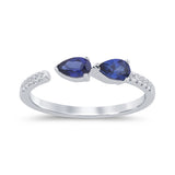 <span style="color:purple">SPECIAL!</span> .55ct G SI 14K White Gold Diamond & Blue Sapphire Gemstones Ring Size 6.5