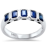 <span style="color:purple">SPECIAL!</span> 1.37ct G SI 14K White Gold Blue Sapphire Gemstones Ring Size 6.5
